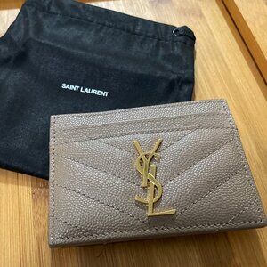 SAINT LAURENT Cassandre matelassé leather cardholder
